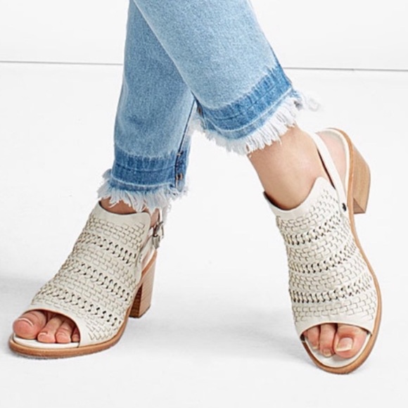 rag & bone | Shoes | Rag Bone Wyatt Mid Heel Ivory Woven Open Toe Size ...